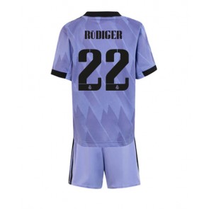 Real Madrid Antonio Rudiger #22 babykläder Bortatröja barn 2022-23 Korta ärmar (+ Korta byxor)